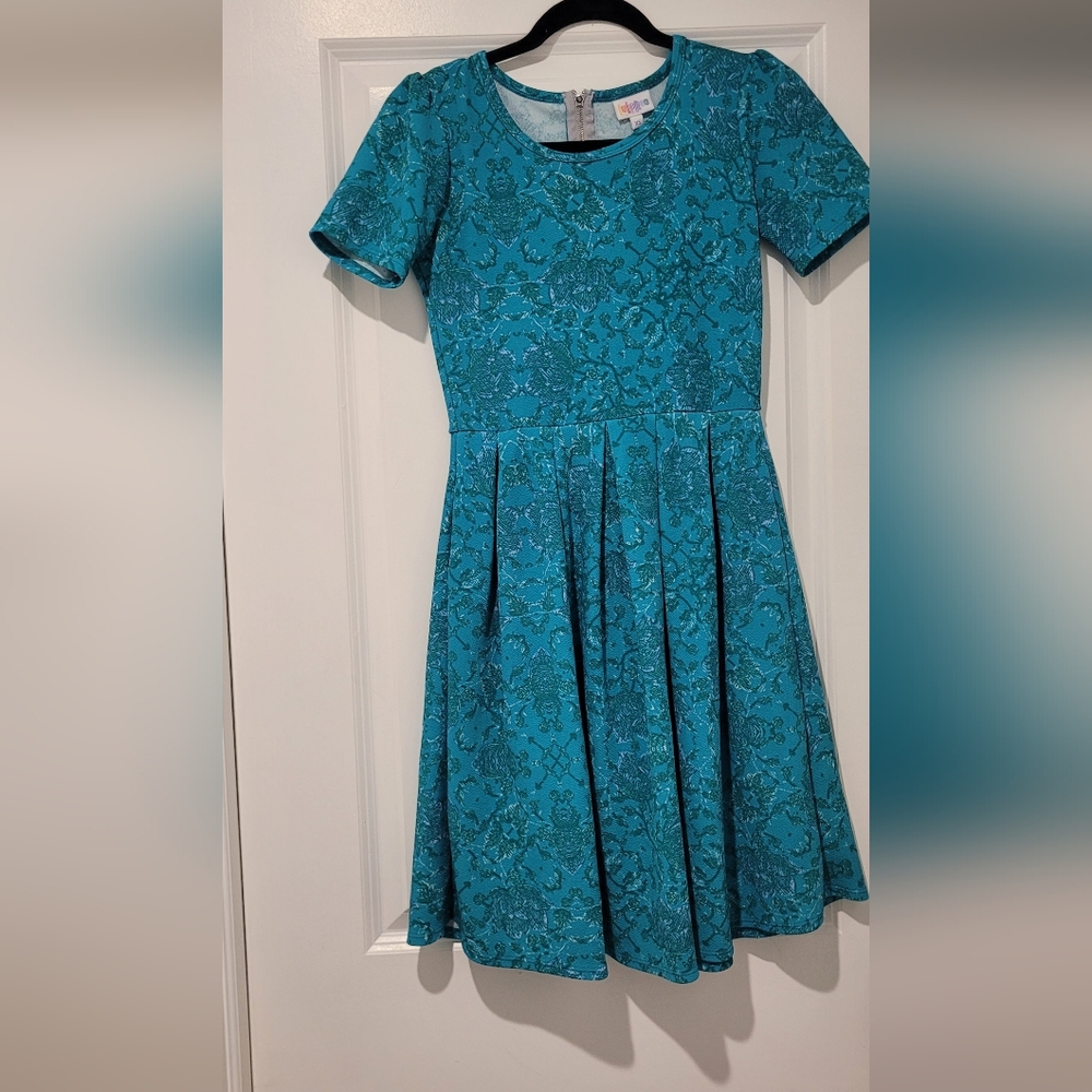 LuLaRoe Amelia Blue Midi Dress
